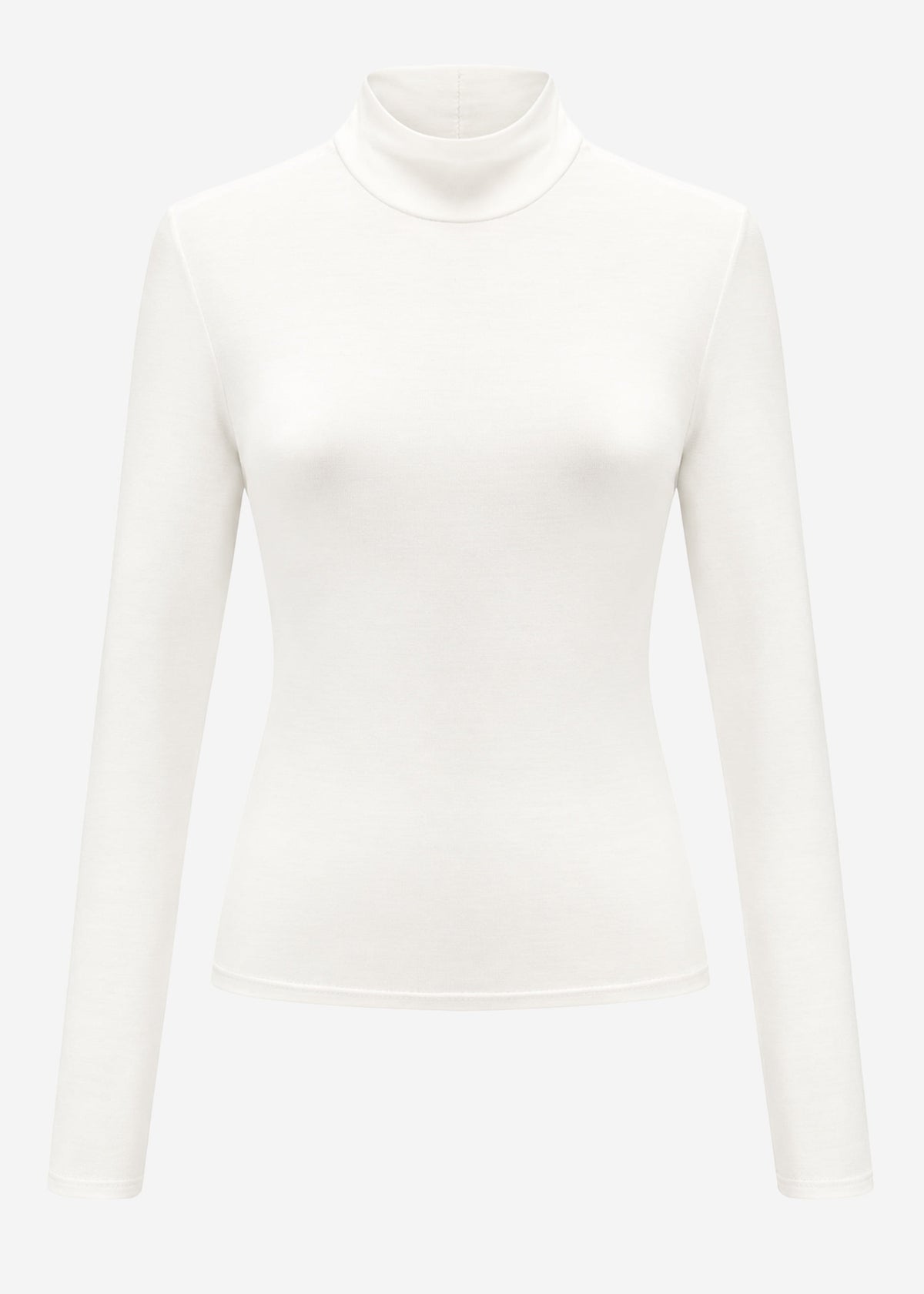 Long-sleeved top with roll neck - off-white