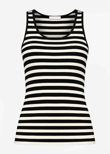 Striped tank top - black-off-white