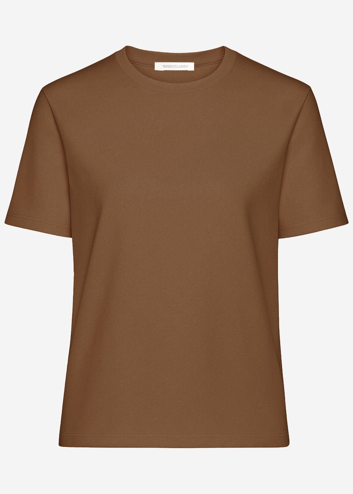 Rundhals T-Shirt - braun