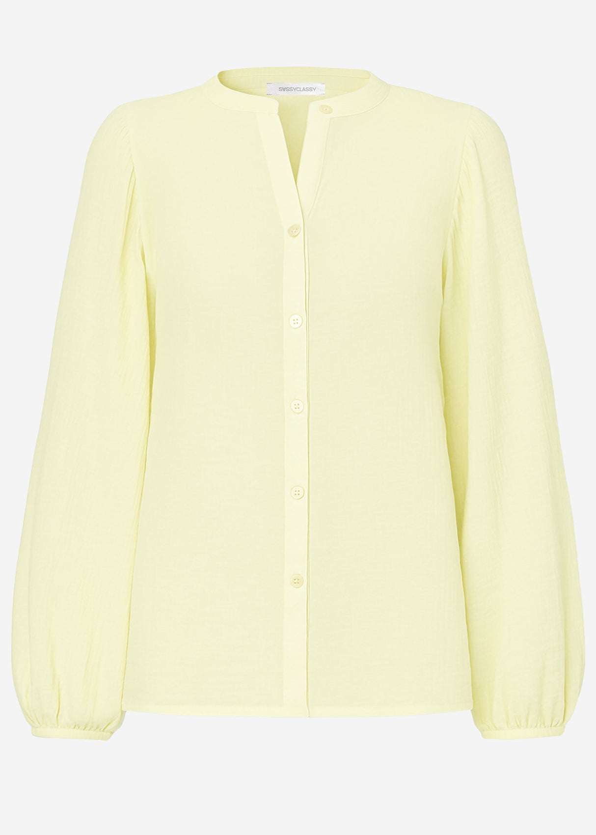 Muslin blouse with batwing sleeves - butter yellow