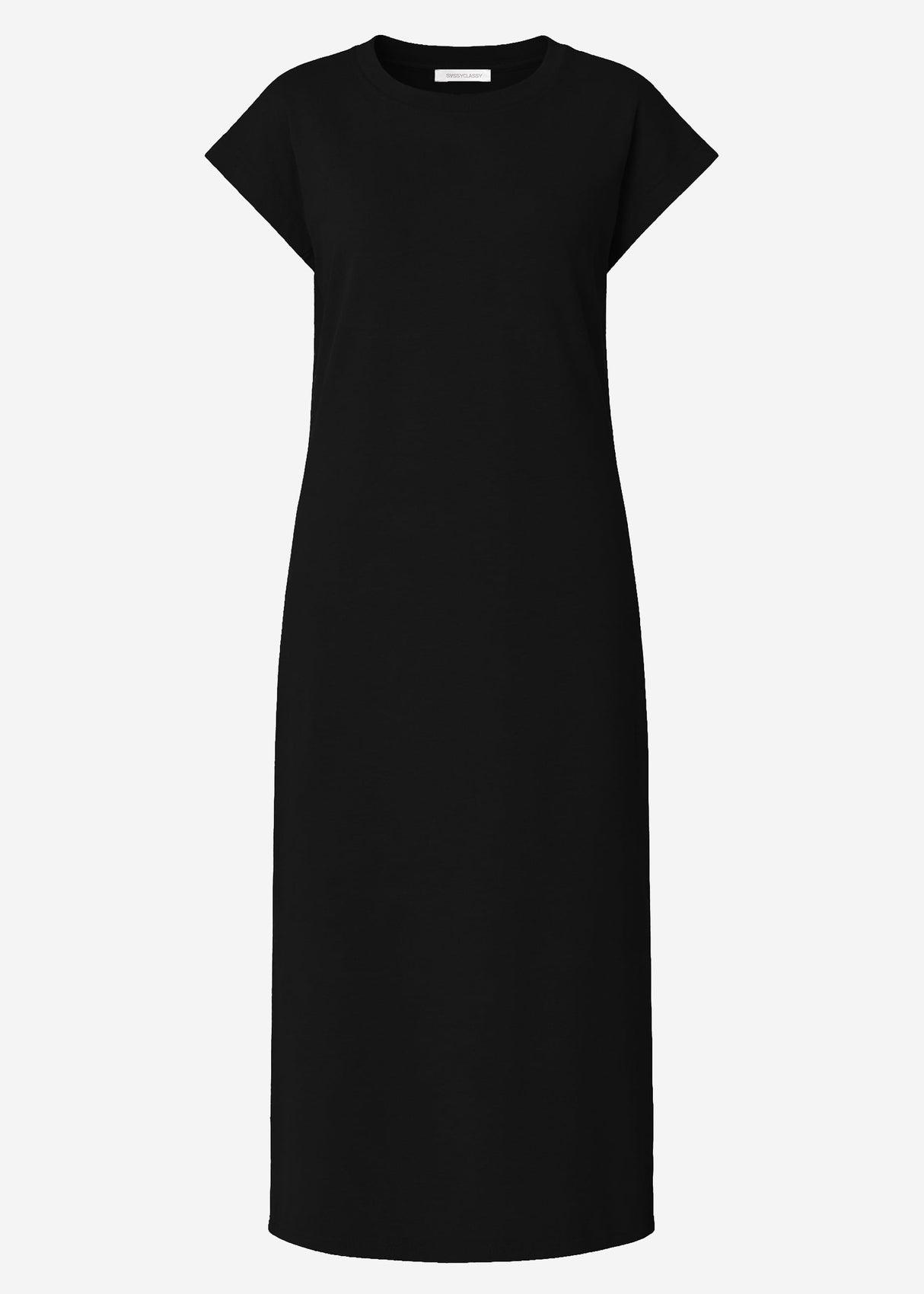 Midikleid aus French Terry - schwarz