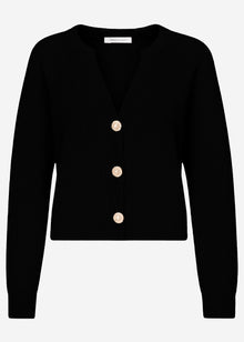 Cardigan mit V-Ausschnitt - schwarz