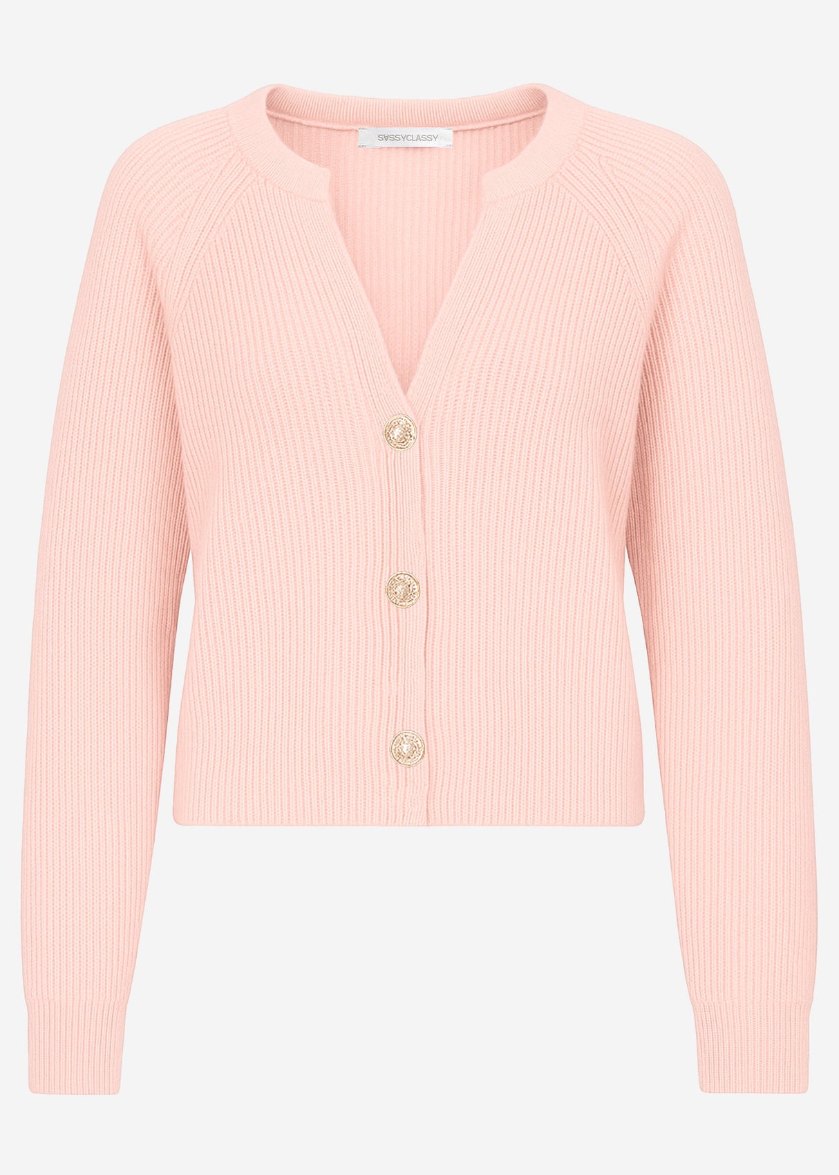 Cardigan mit V-Ausschnitt - altrosa