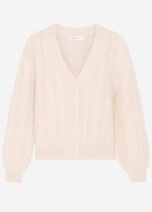 Strickjacke mit Zopfmuster - greige