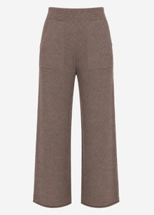 Knit trousers with cashmere - taupe