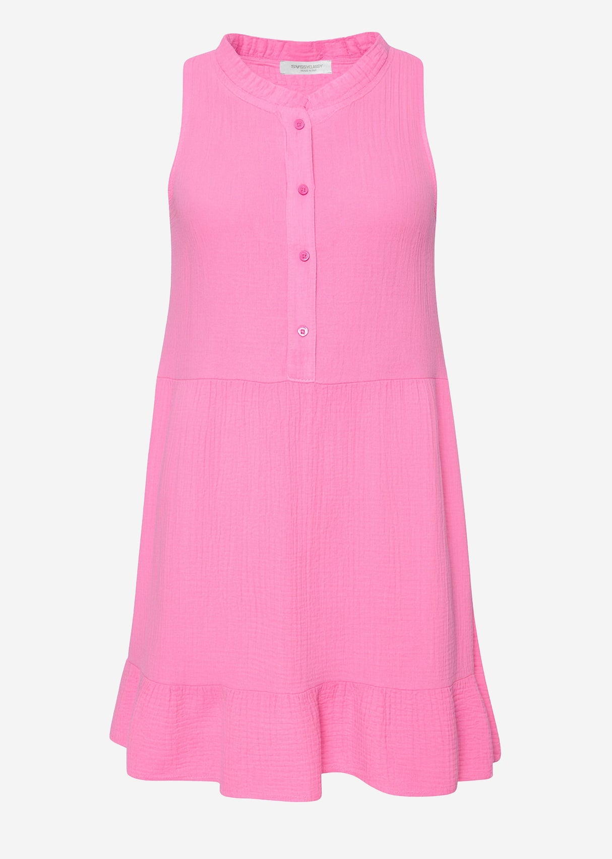 Smart Musselin dress with ruffles - pink