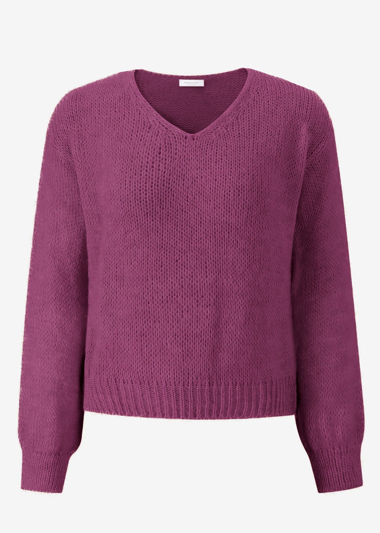 Pullover mit V-Ausschnitt - plum