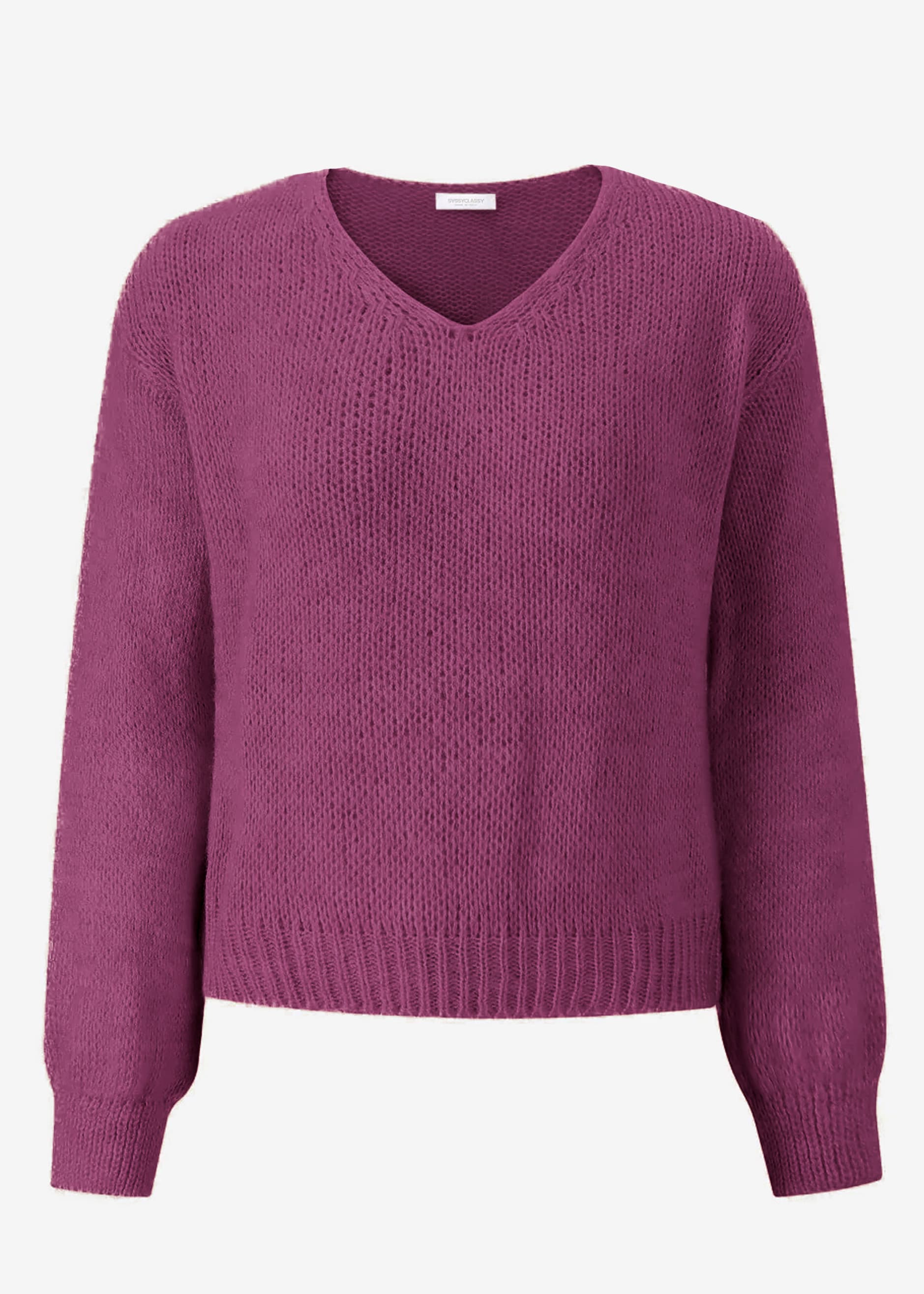 Pullover mit V-Ausschnitt - plum