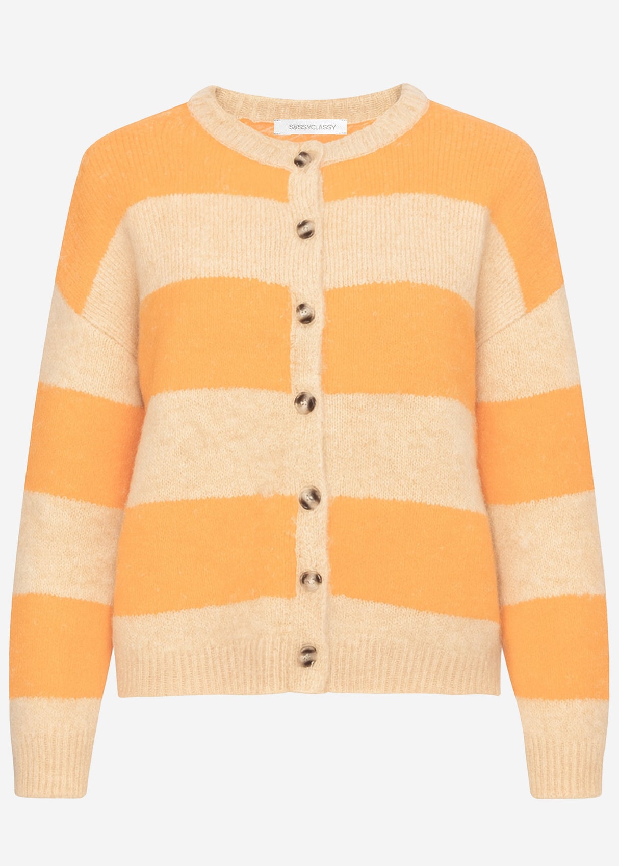 Cardigan with block stripes - orange