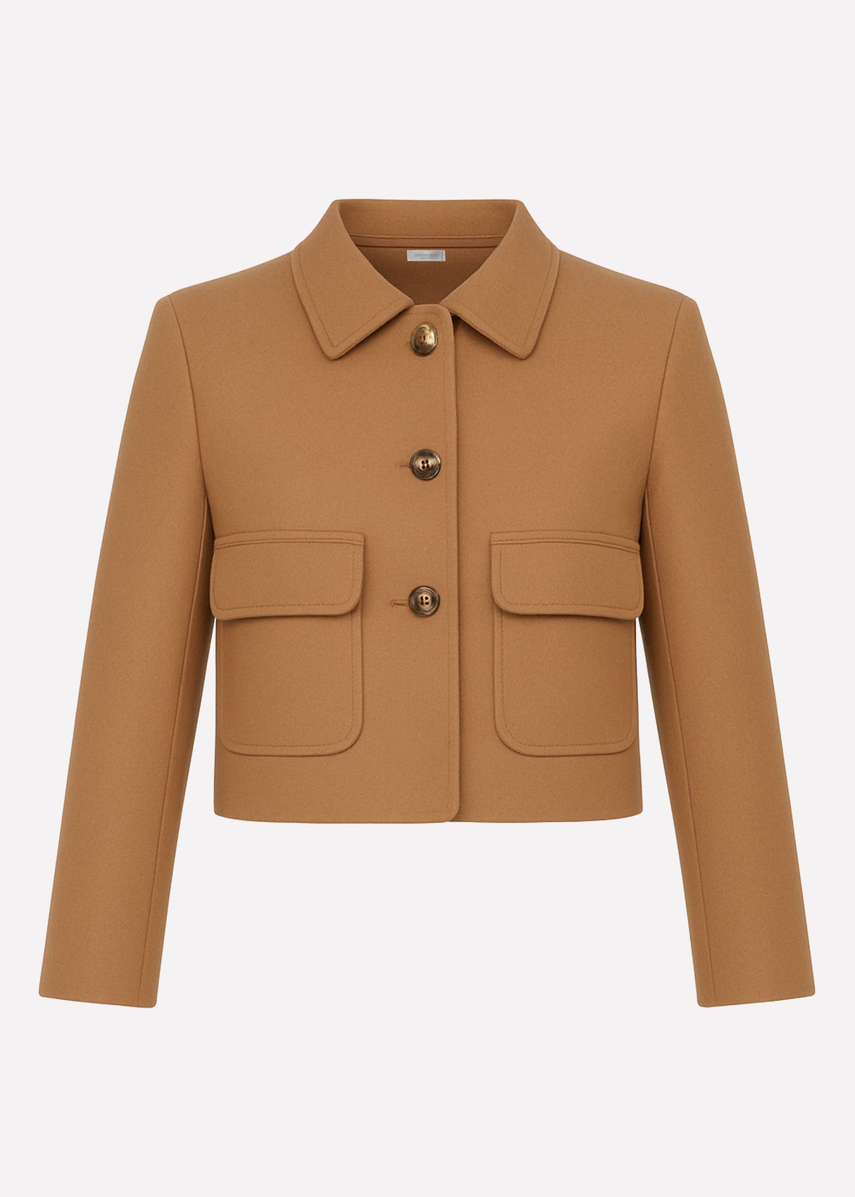 Short jacket with patch pockets - camel