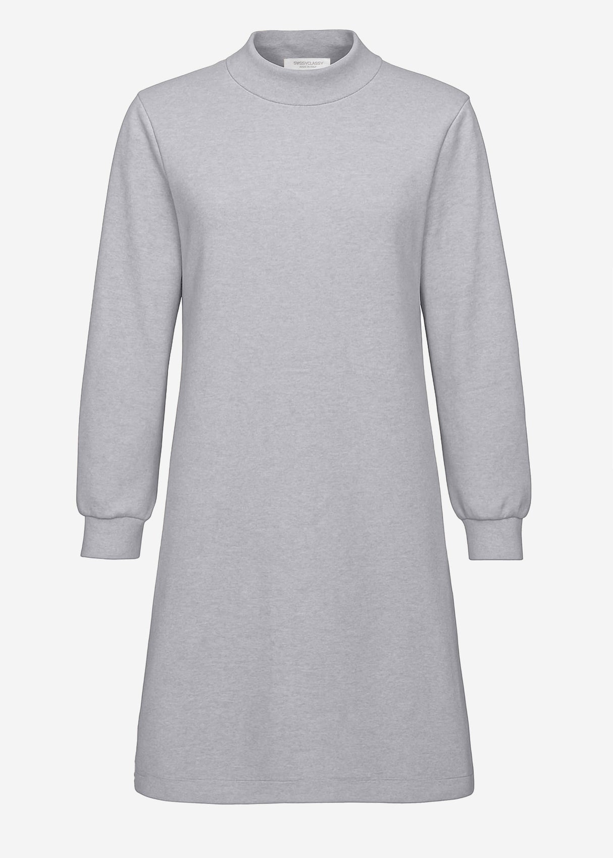 Sweat dress with stand-up collar - gray