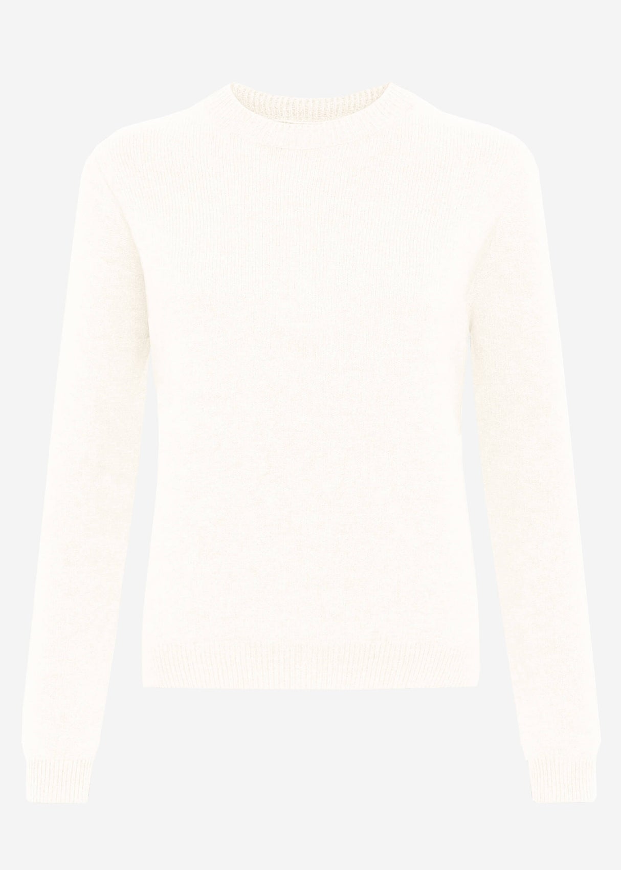 Strickpullover mit Zopfmuster-Detail - offwhite