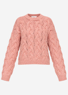 Zopfmusterpullover - rosa
