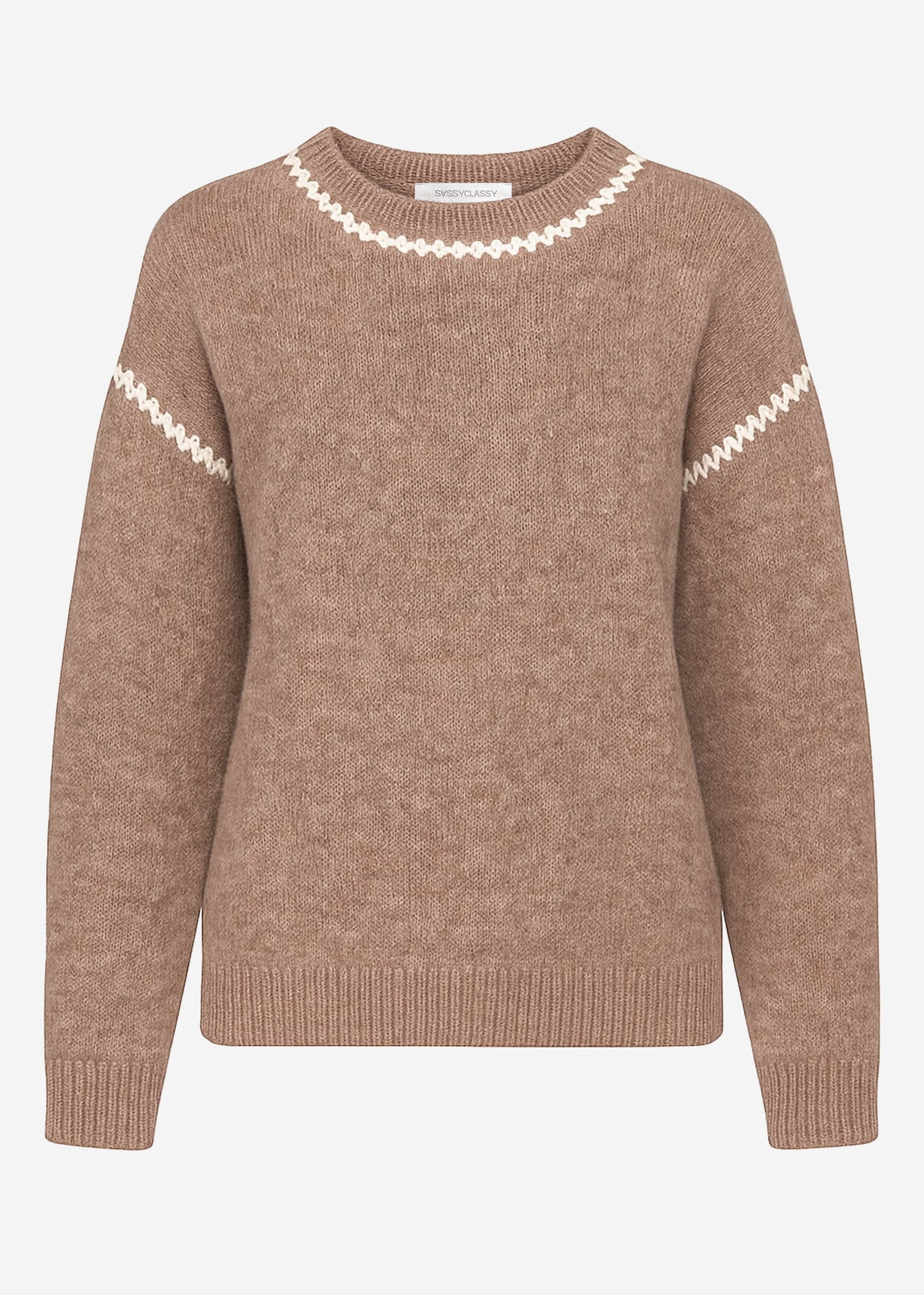 Pullover mit Ziernähten - braun