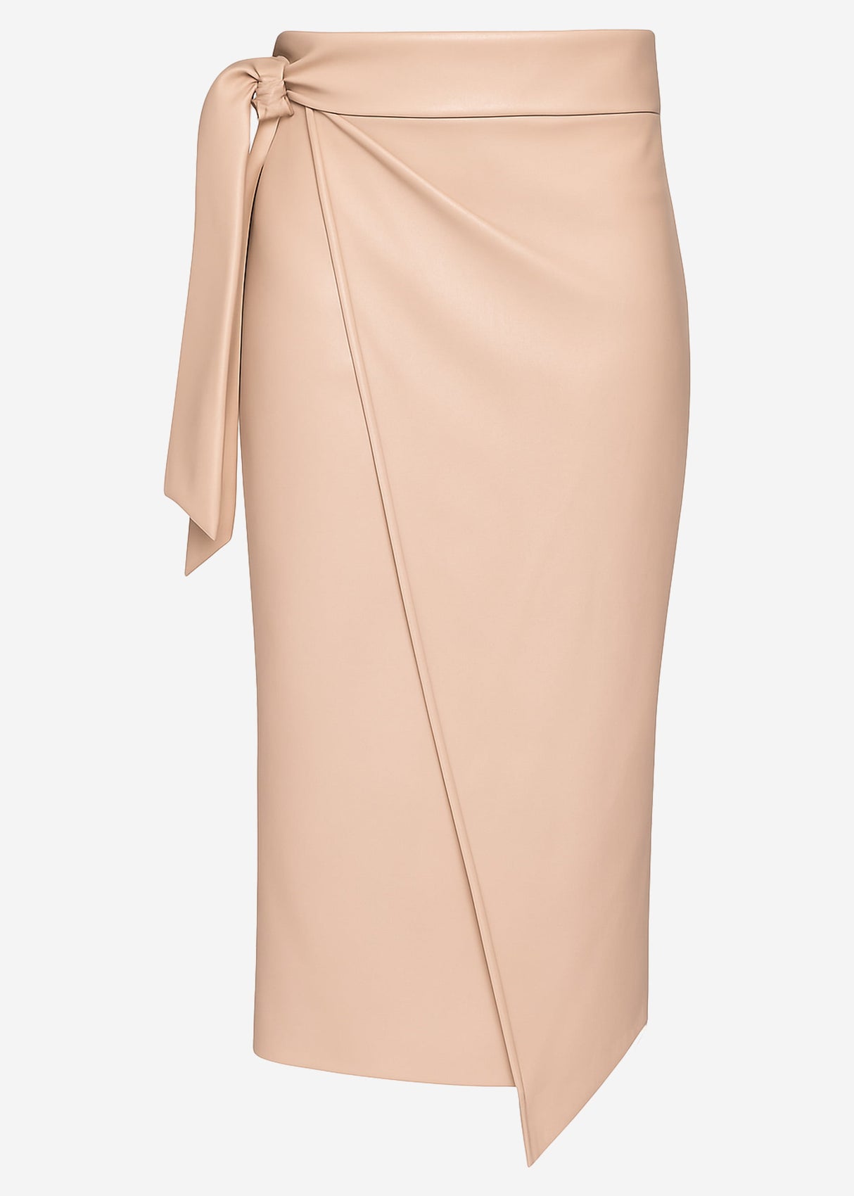 Wickelrock aus Kunstleder - beige