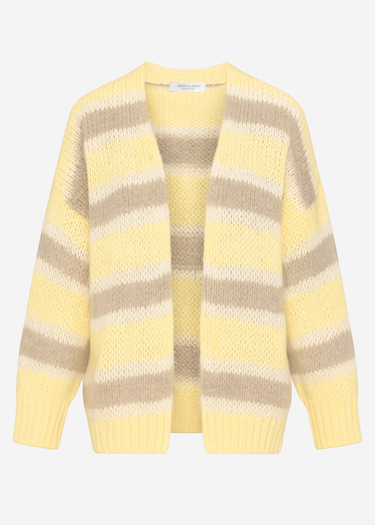 Striped oversized cardigan - butter yellow