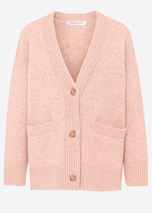 Oversize Cardigan mit Taschen - puderrosa