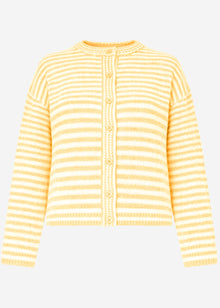 Strickjacke mit grafischem Streifenbild - gelb
