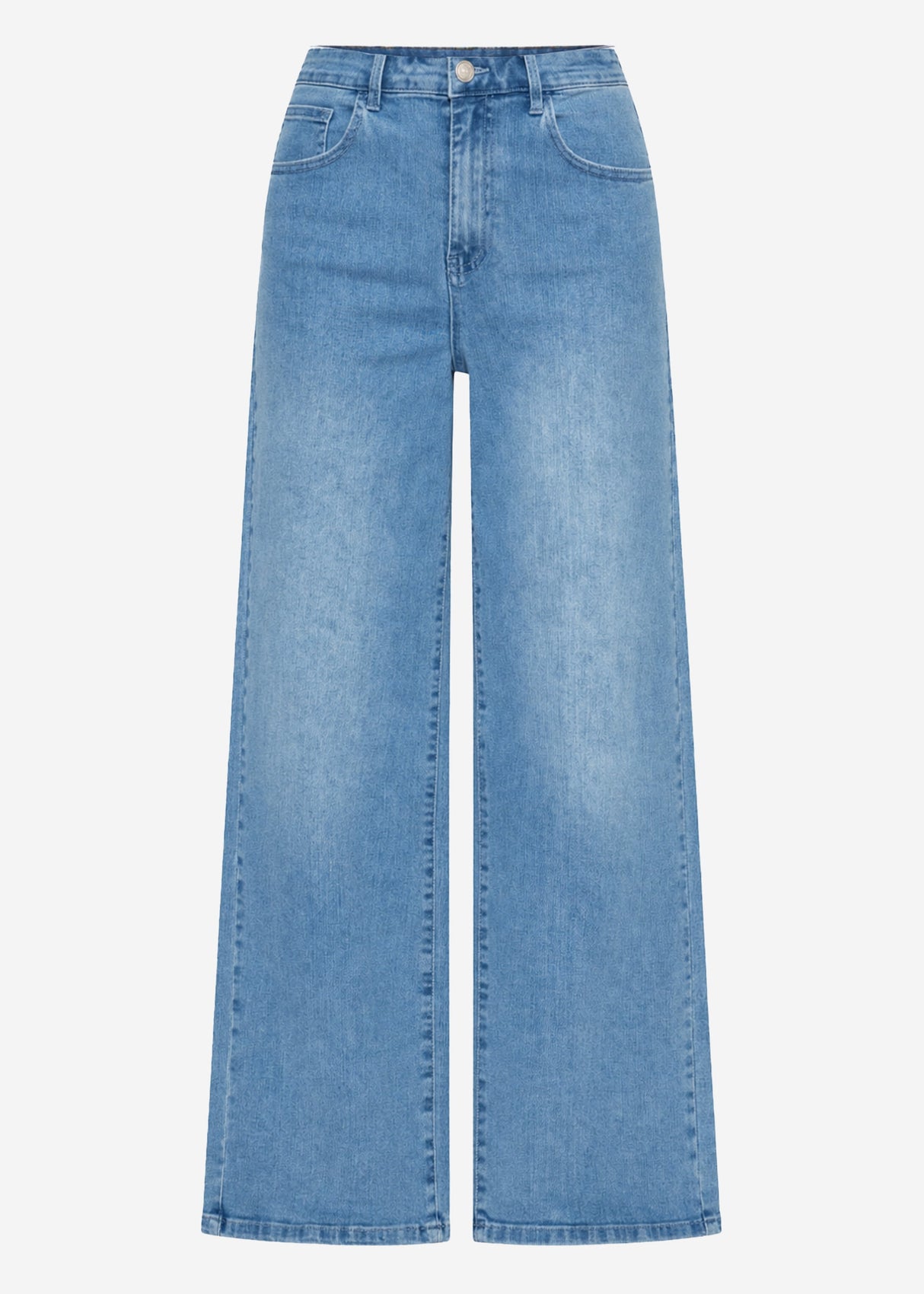 High Waist Jeans mit weitem Bein - hellblau