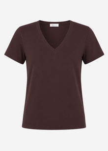 T-Shirt mit V-Ausschnitt - braun