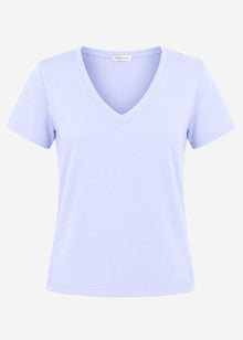 T-Shirt mit V-Ausschnitt - flieder
