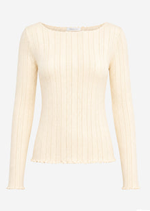 Pointelle Langarmshirt - buttergelb