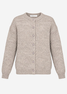 Cardigan with button placket - taupe