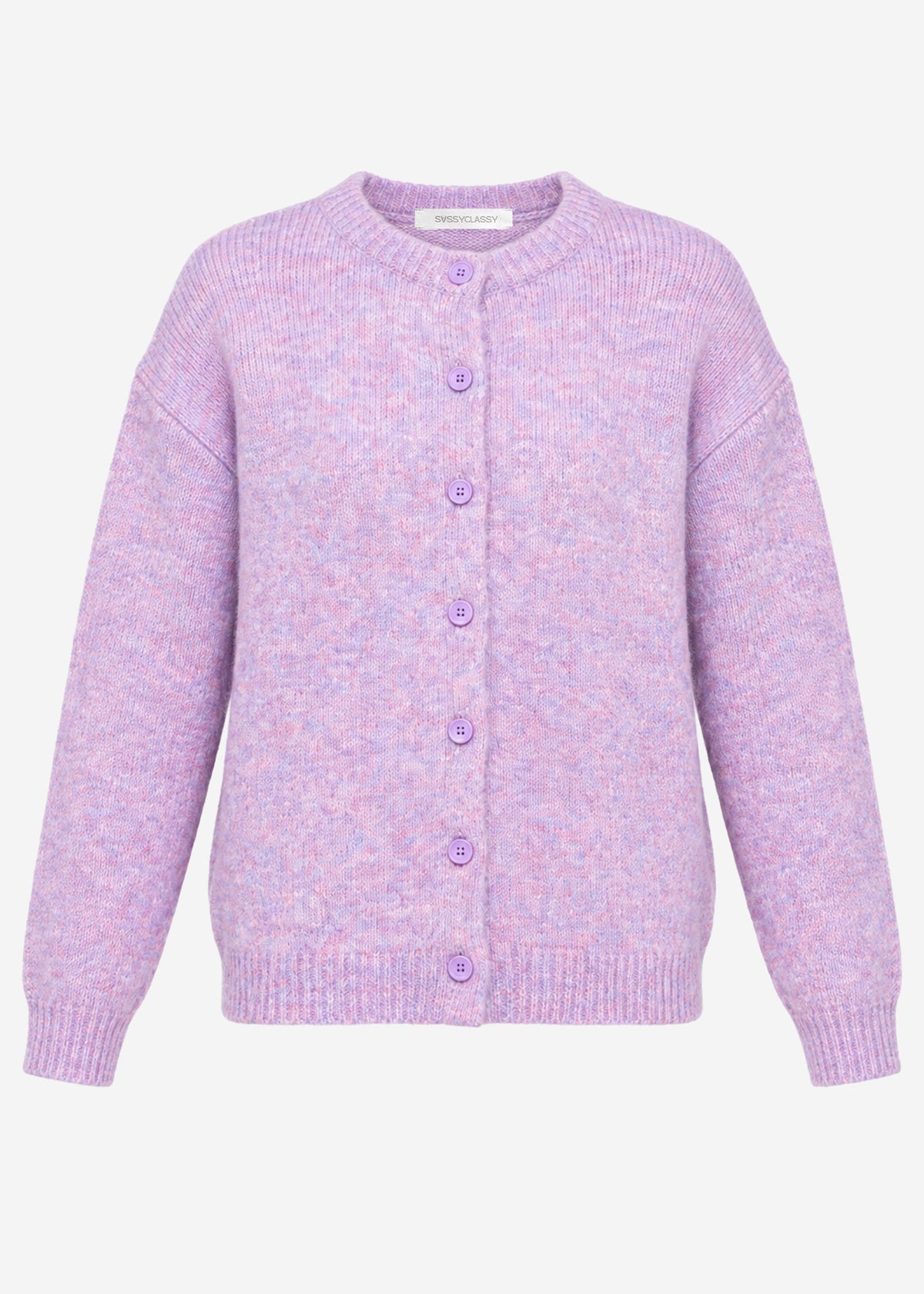 Cardigan with button placket - lilac