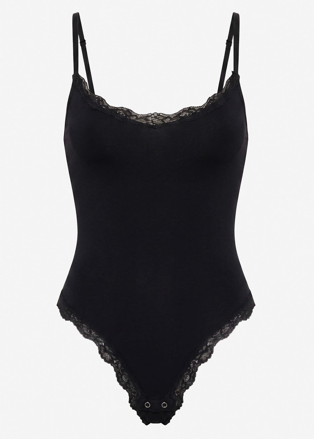 Bodysuit Sculpting Shapewear mit String und Spitze - schwarz