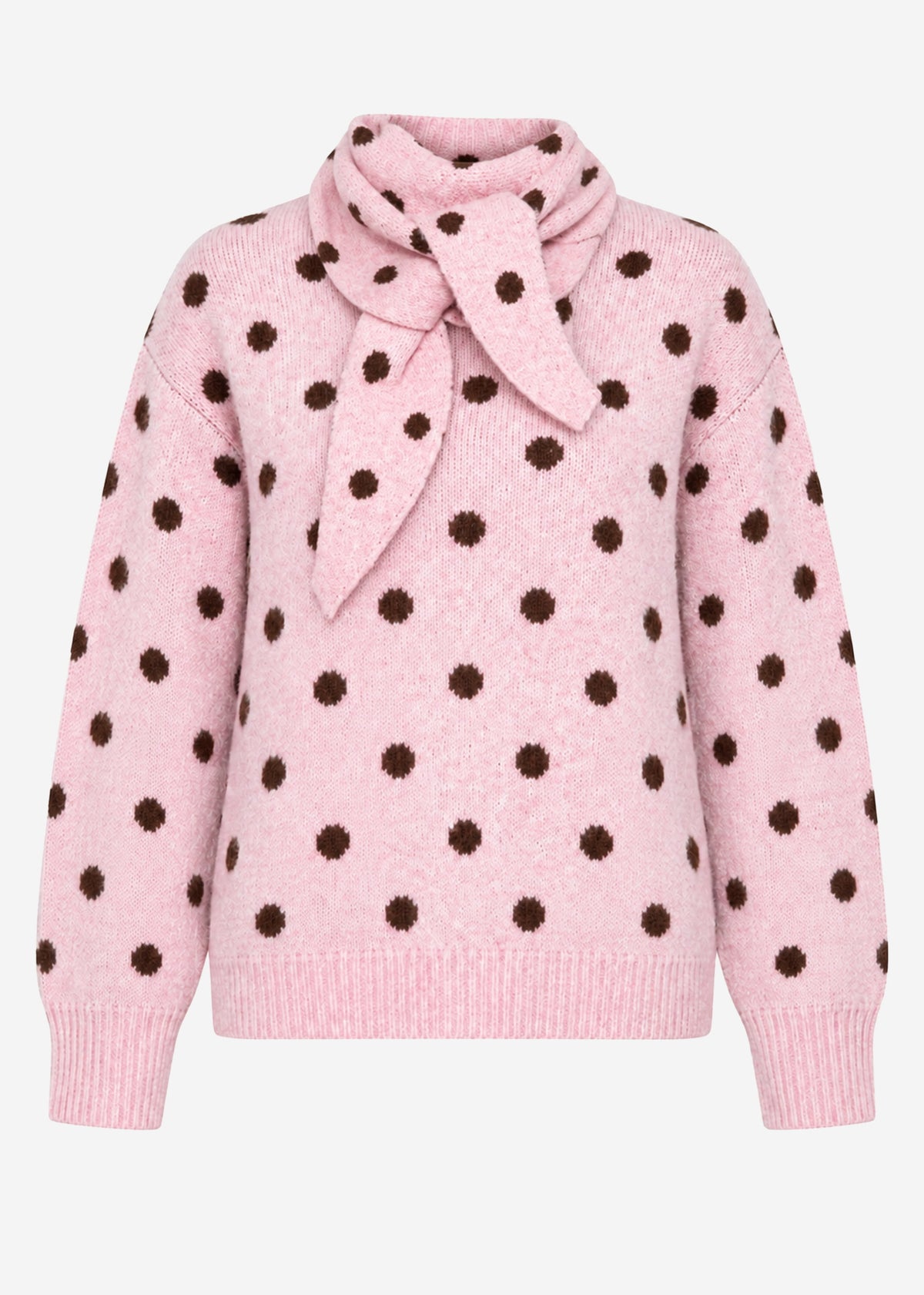 Polka dot jumper with scarf - rose