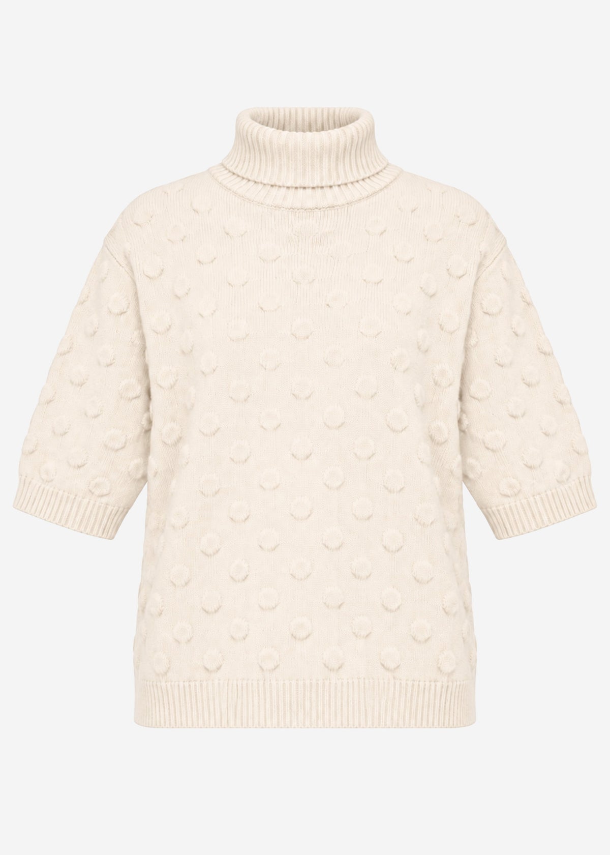 Oversized Kurzarmpullover mit Noppenstruktur - offwhite