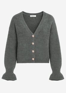 Cardigan with flounces - dark grey
