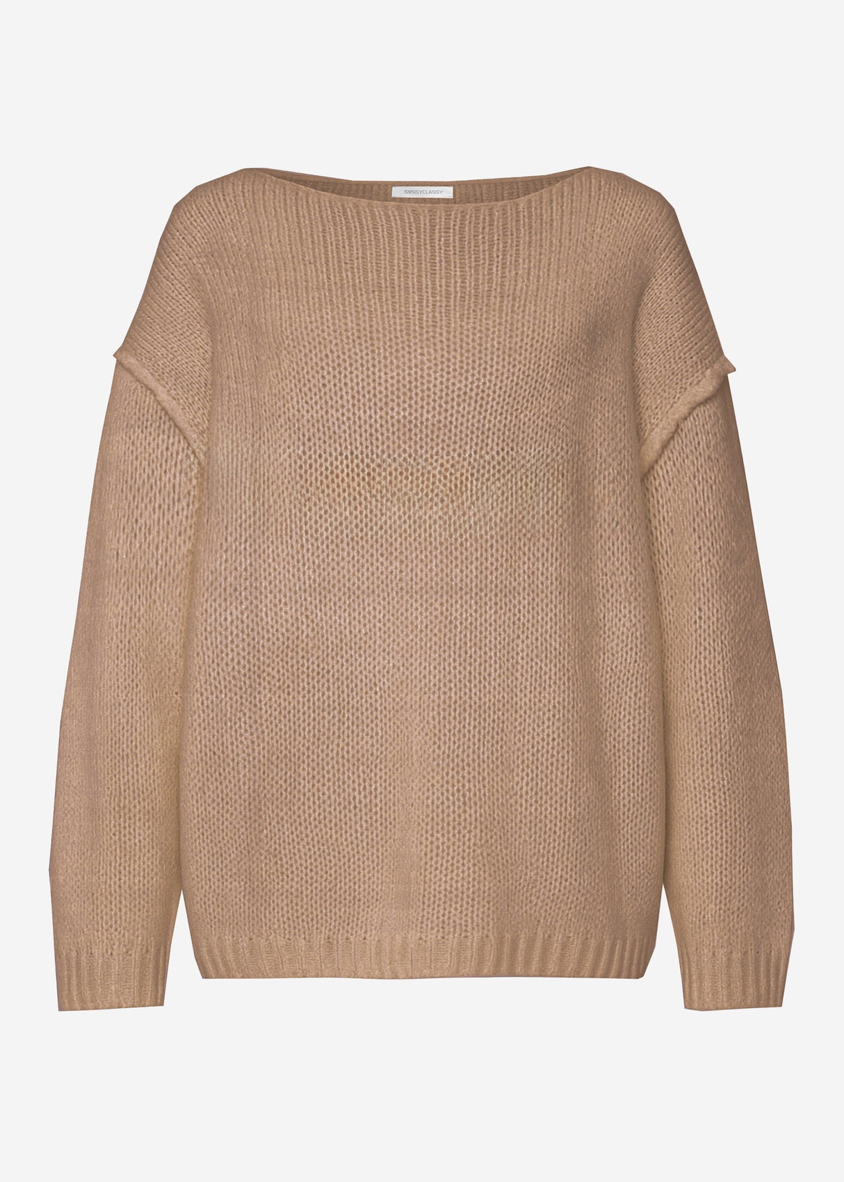 Oversize-Pullover mit Rundhalsausschnitt - taupe
