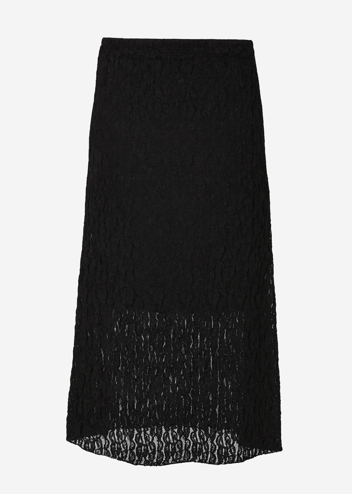 Lace skirt in midi length - black