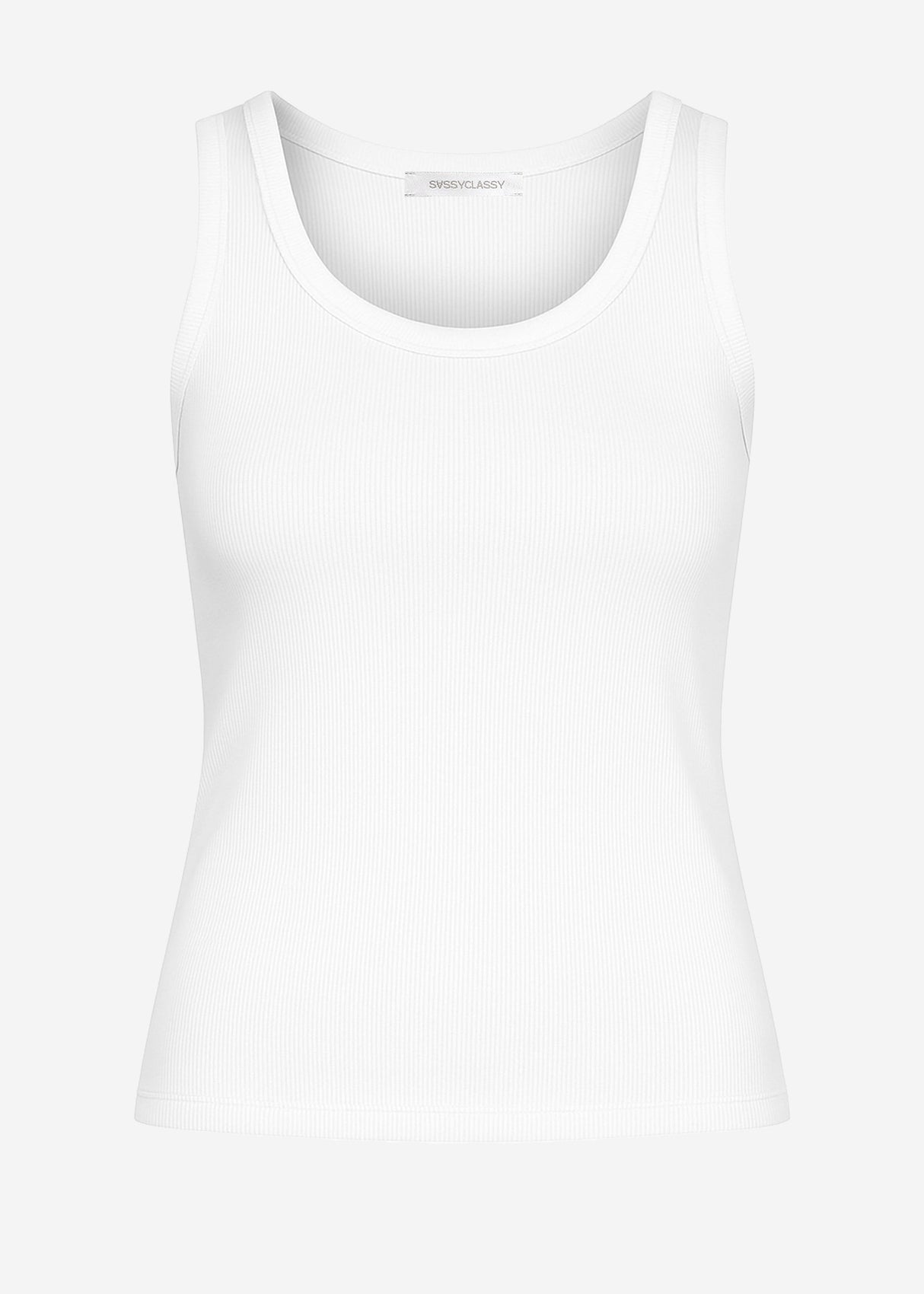 Tank top with neckline - white