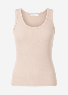 Tank top with neckline - beige