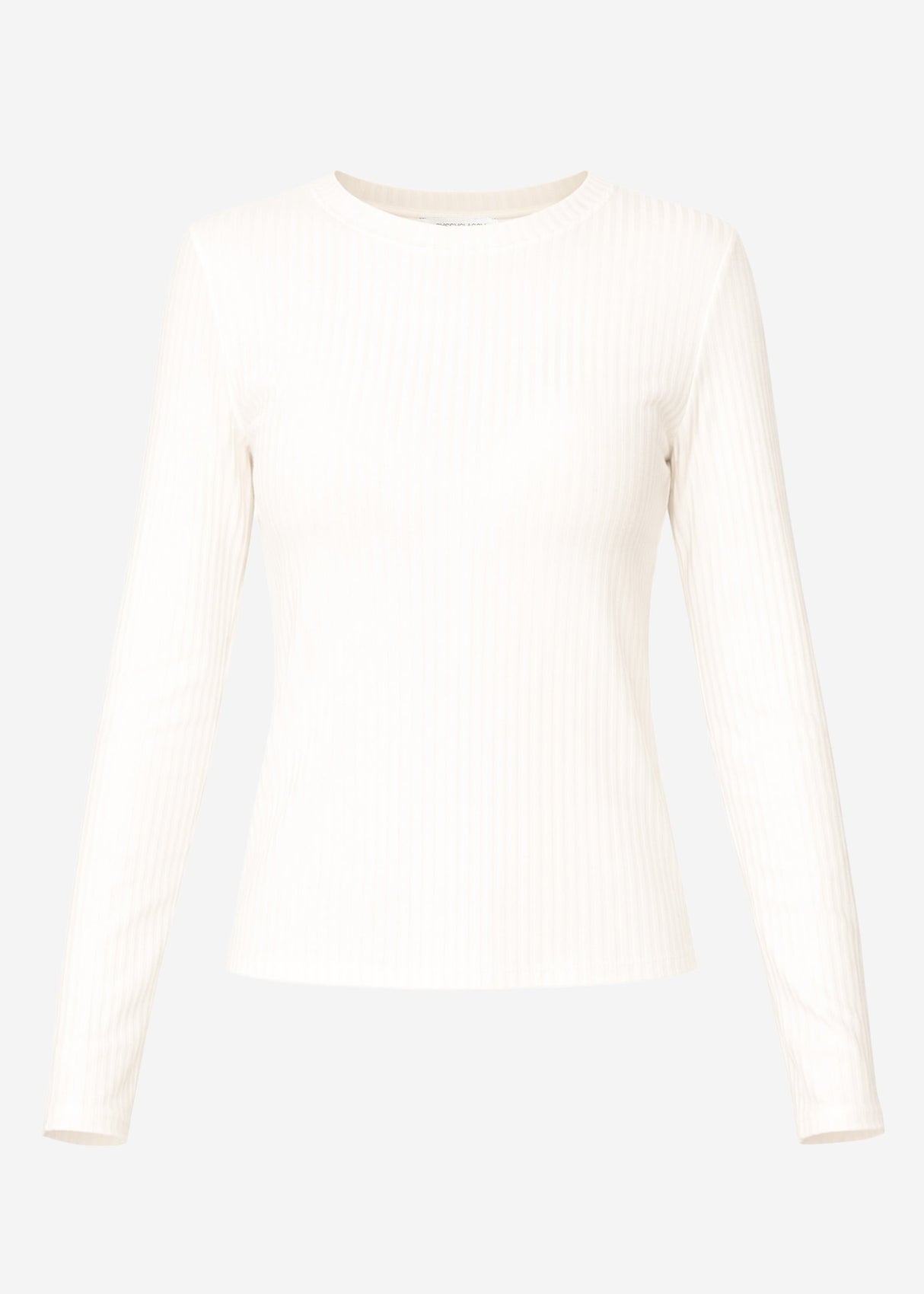 Langarmshirt in Rippstruktur - offwhite