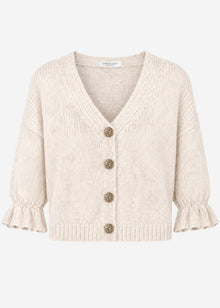 Strickjacke mit 3/4-Ärmeln - hellbeige