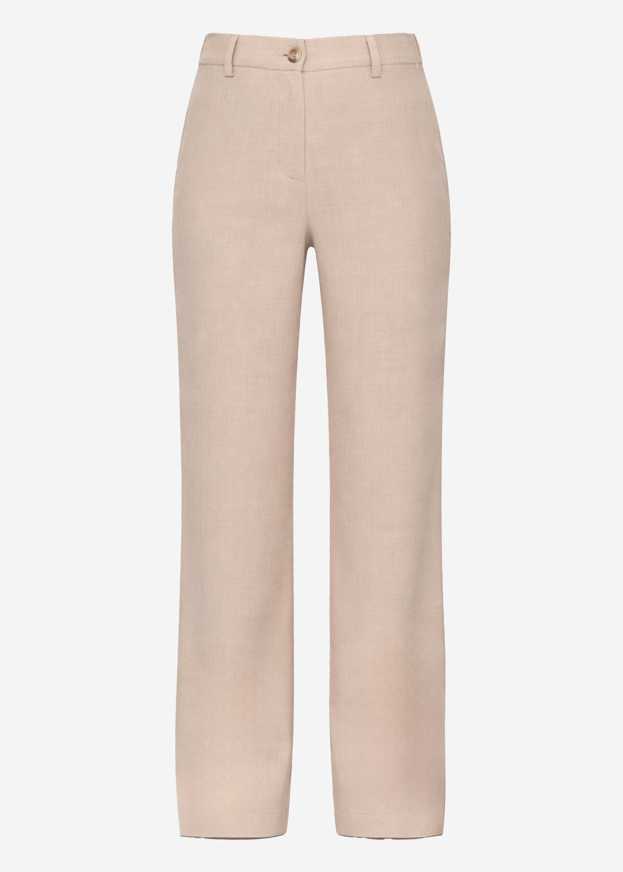 High-waisted trousers with straight leg - beige