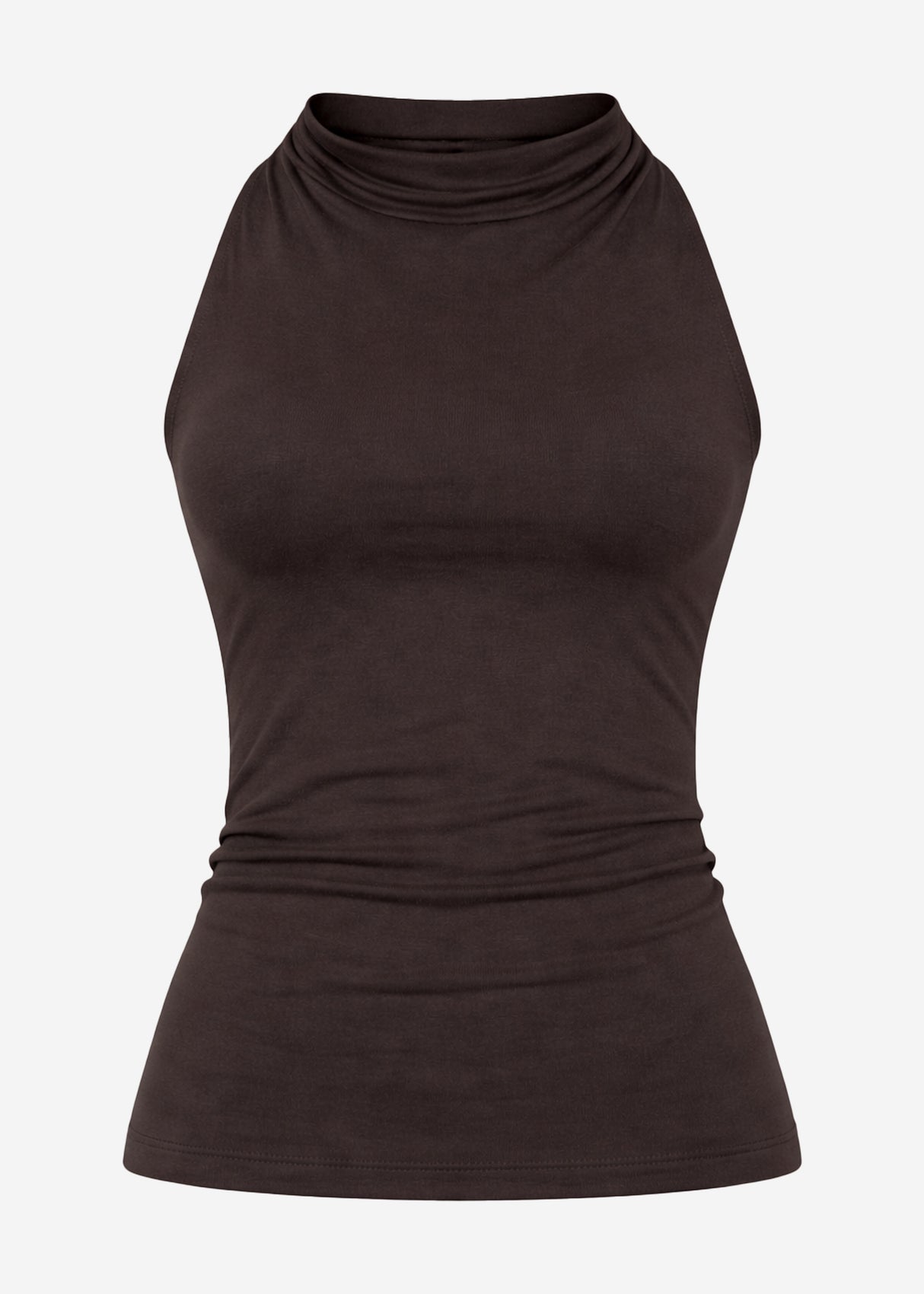 Top with turtleneck - dark brown