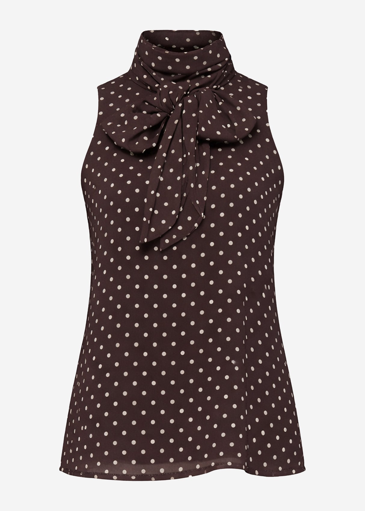 Chiffon Polka Dot Top - brown