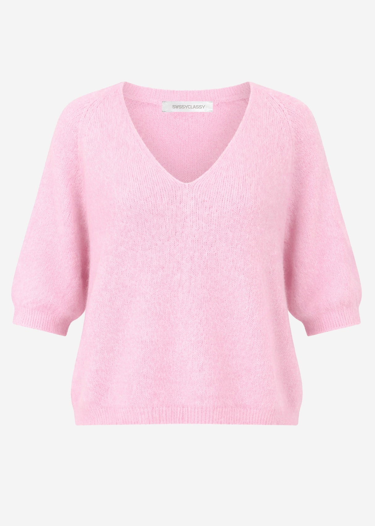 Strickoberteil mit V-Ausschnitt - rosa