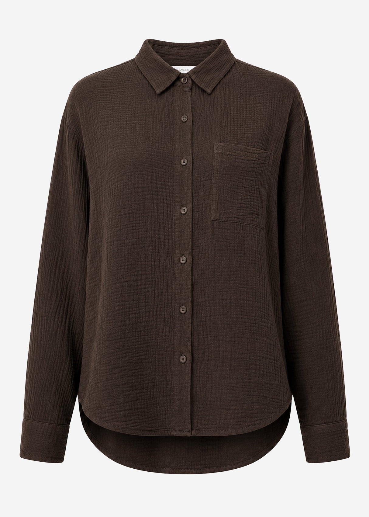 Musselin Hemdbluse - schokobraun