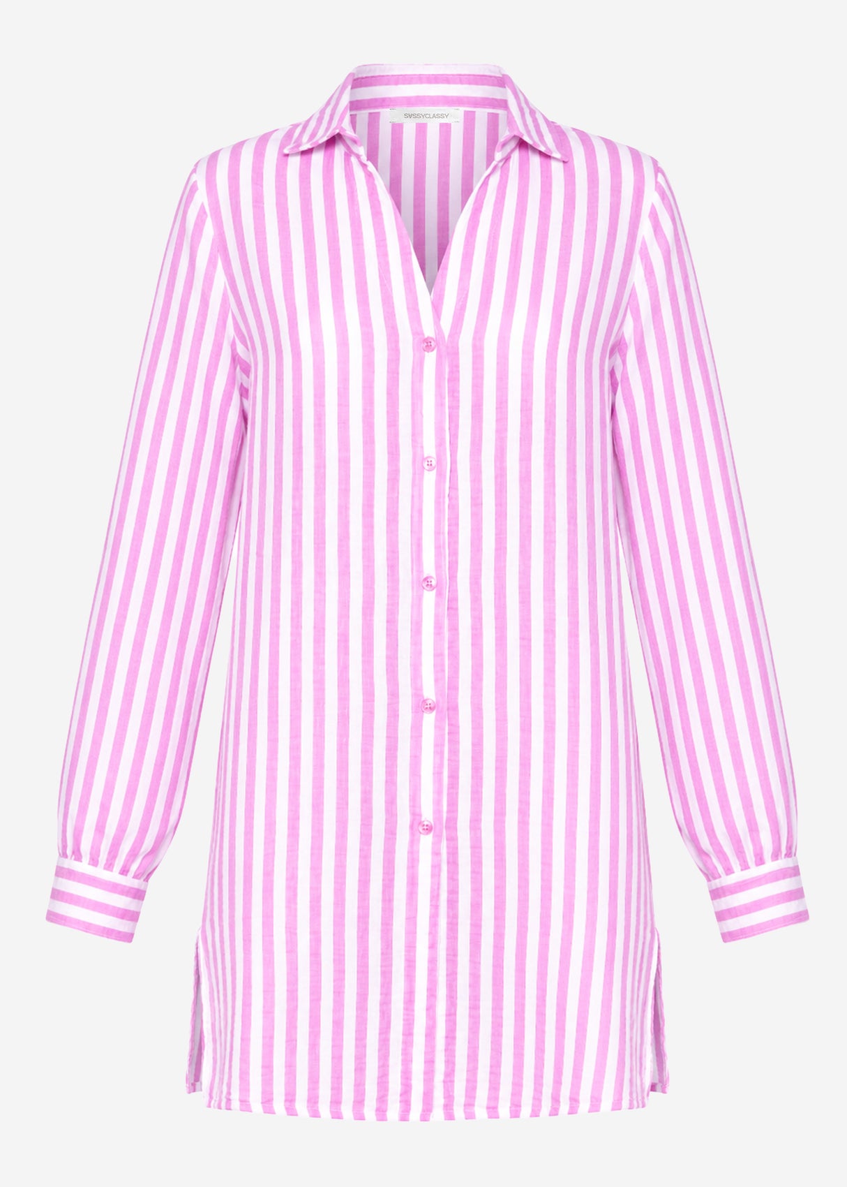 Gestreiftes Strandkleid - pink-weiß