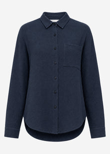 Musselin Hemdbluse - dunkelblau