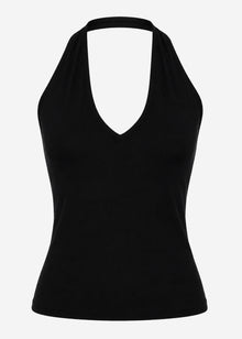 Neckholder-Top - schwarz