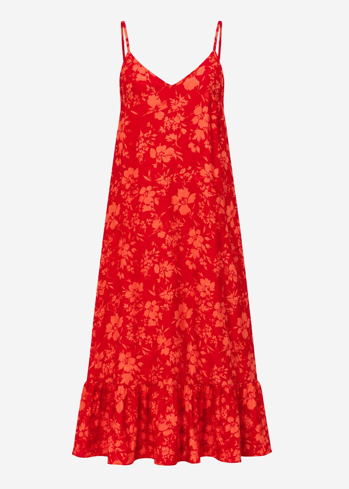 Maxikleid mit Blumenmuster - rot