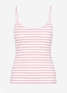 Striped spaghetti strap top - rose