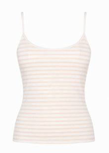 Gestreiftes Spaghettiträger Top - beige