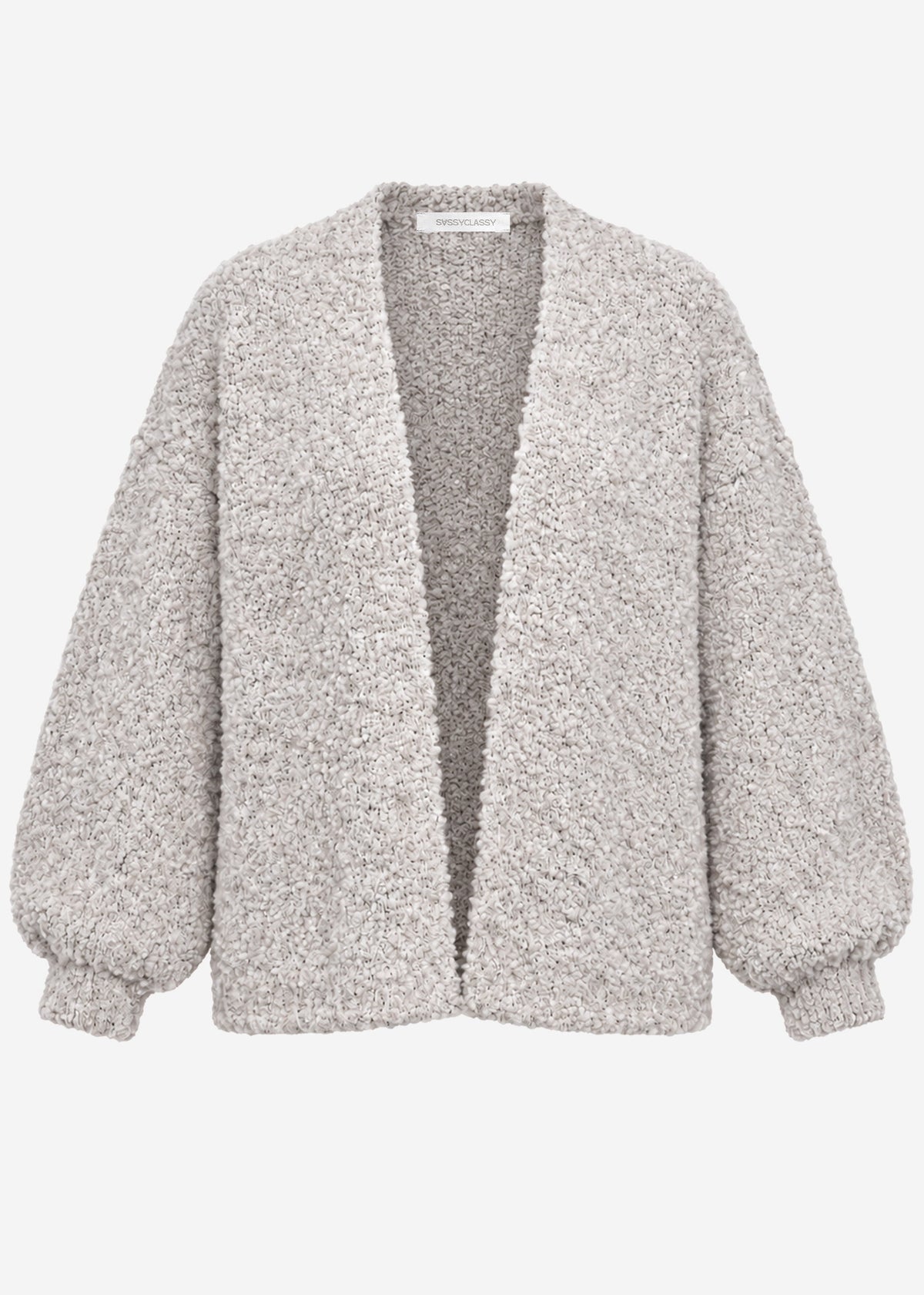 Oversize Cardigan aus Bouclé - greige